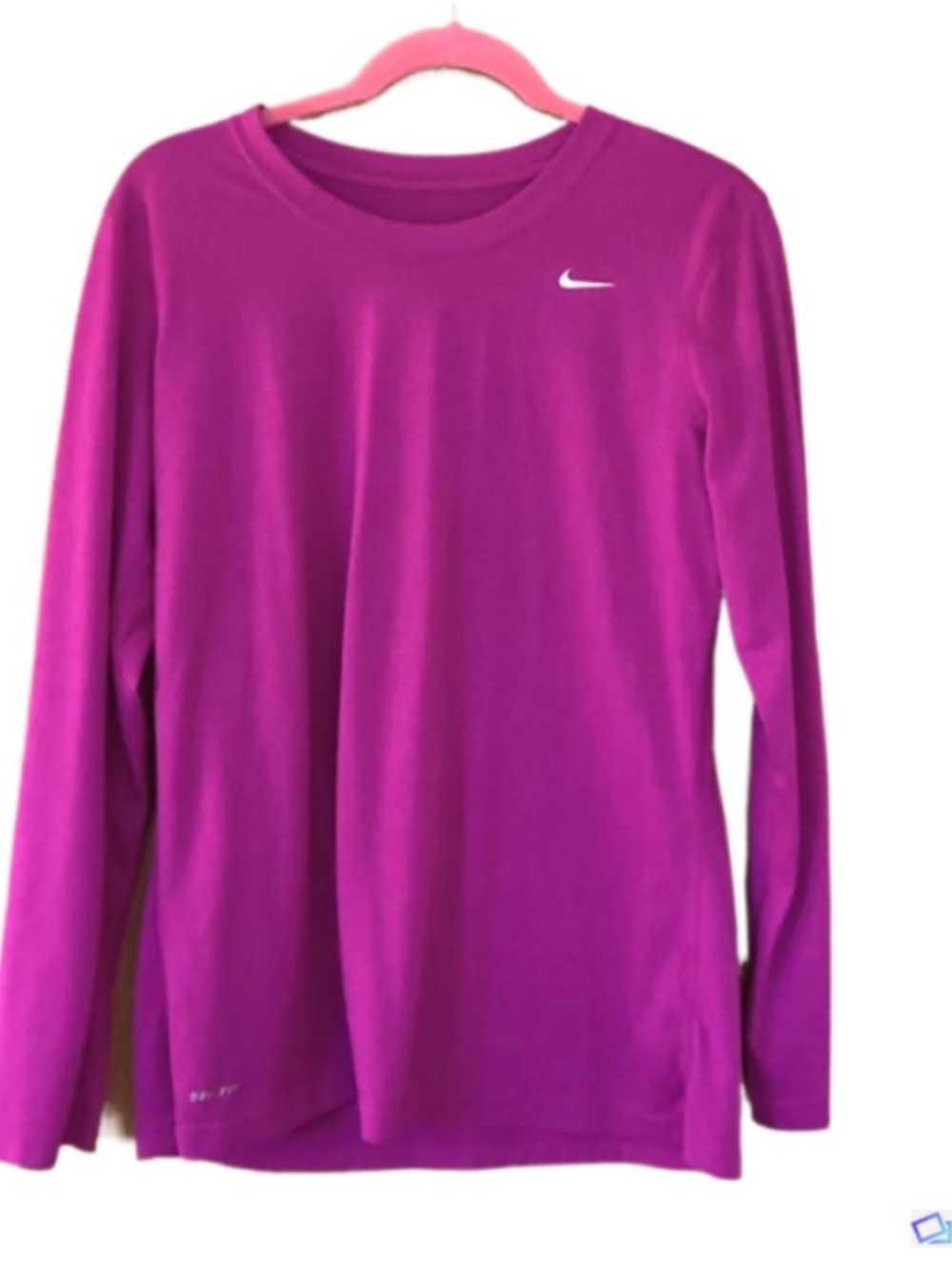 Nike Dri Fit Womens Purple Long Sleeve T Shirt, L
